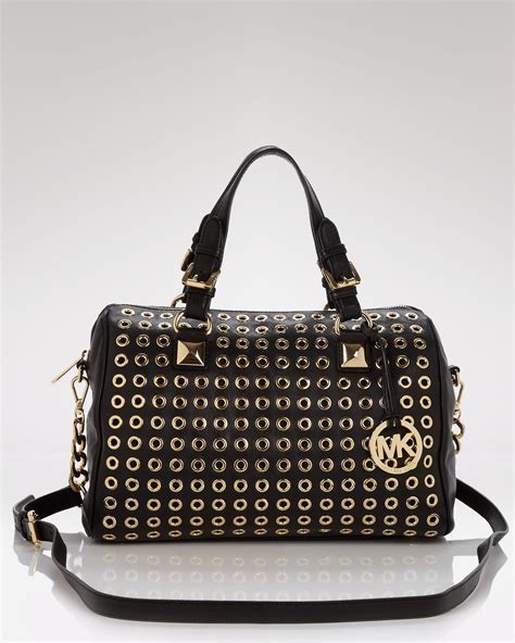 michael kors grommet large satchel|michael michael kors grayson grommet large top zip satchel .